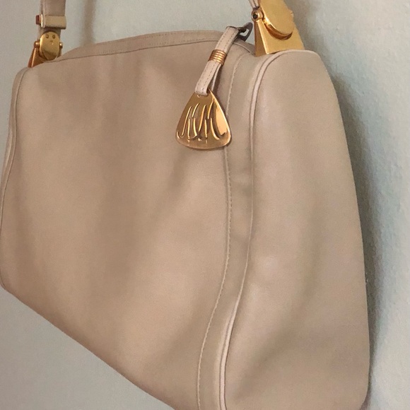 Morris Moskowitz VTG leather ladies handbag dual handle interior zipper pocket - Picture 8 of 9